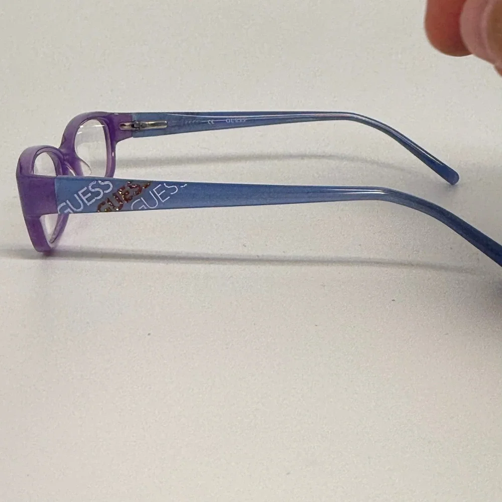 Guess GU 9099 PUR Purple Blue Glitter Logo Eyeglass Frames 48-15-130